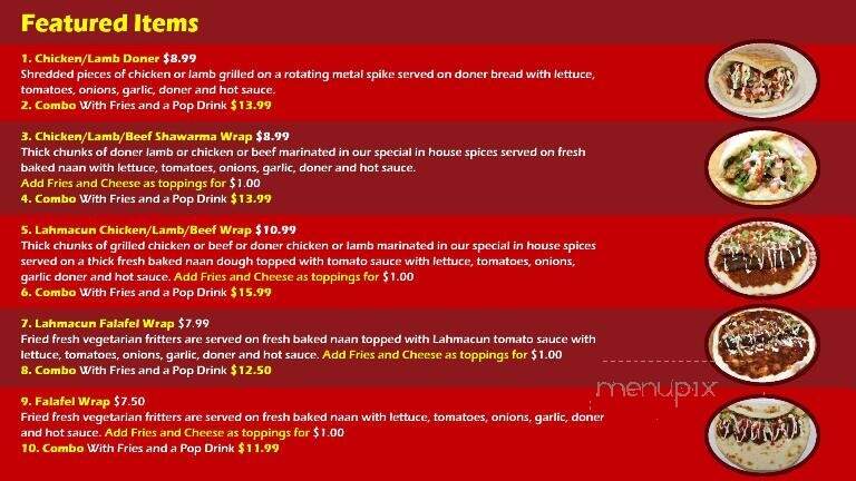 Frankfurt Doner Kebab - Delta, BC menu_pic