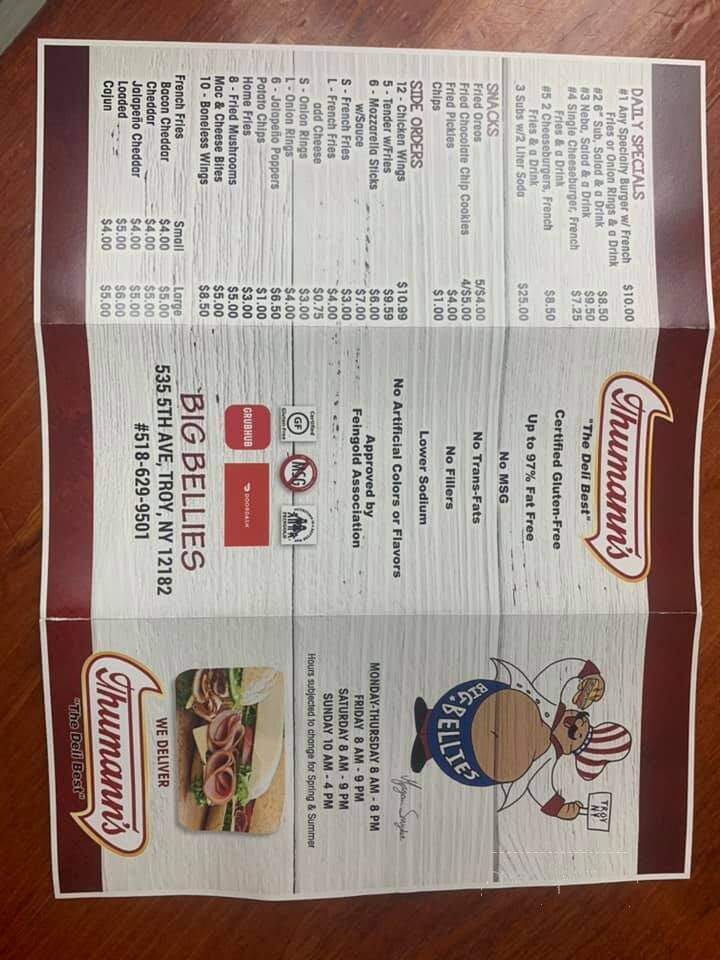 Big Bellies - Troy, NY menu_pic