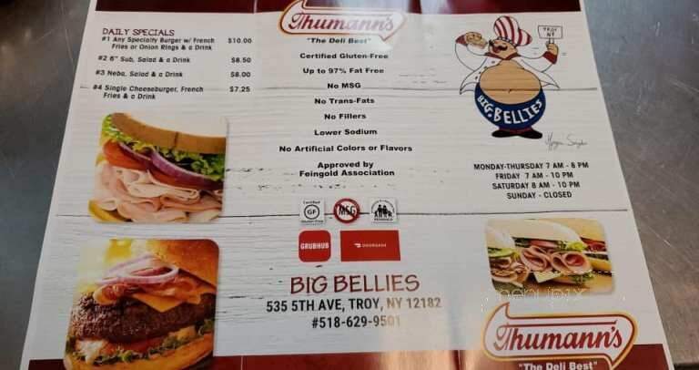 Big Bellies - Troy, NY menu_pic