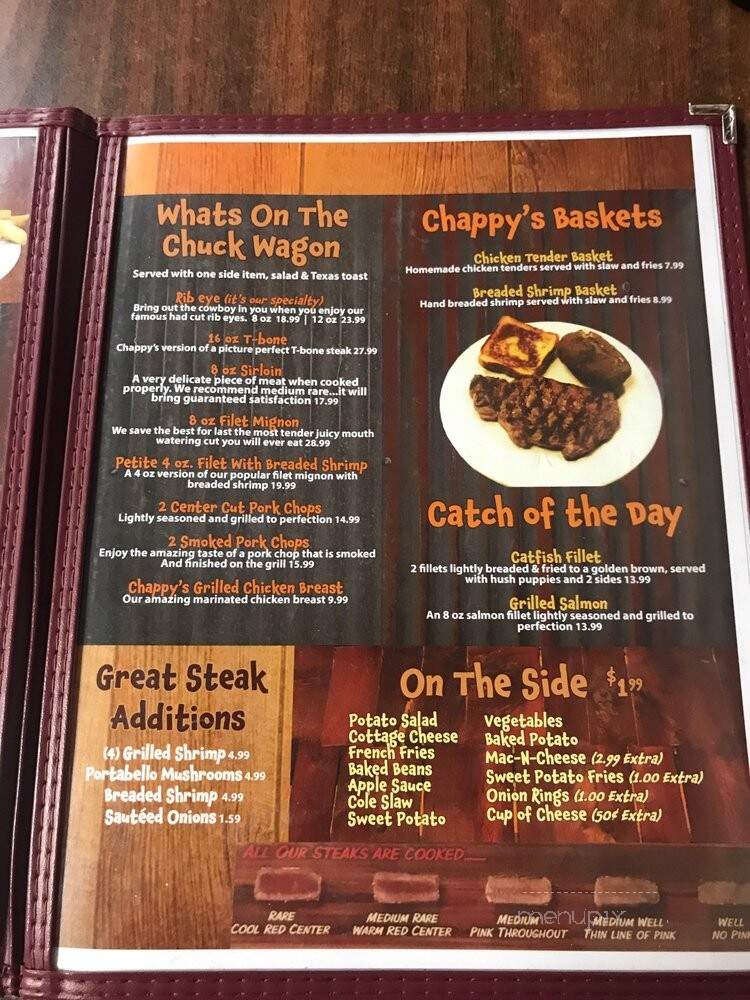 Chappy's Steakhouse - Grayville, IL menu_pic