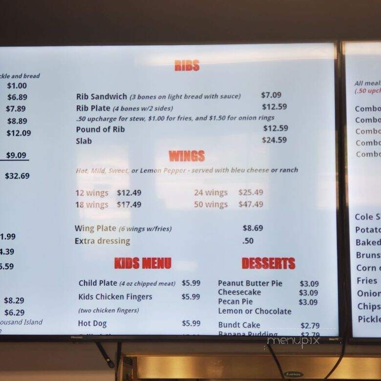 Chicken Comers BBQ - Phenix City, AL menu_pic