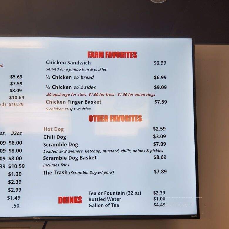 Chicken Comers BBQ - Phenix City, AL menu_pic