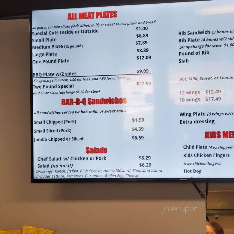 Chicken Comers BBQ - Phenix City, AL menu_pic