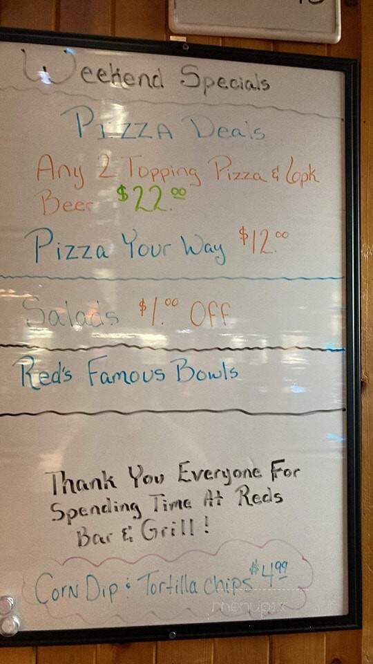 Reds Bar & Grill - Gresham, WI menu_pic
