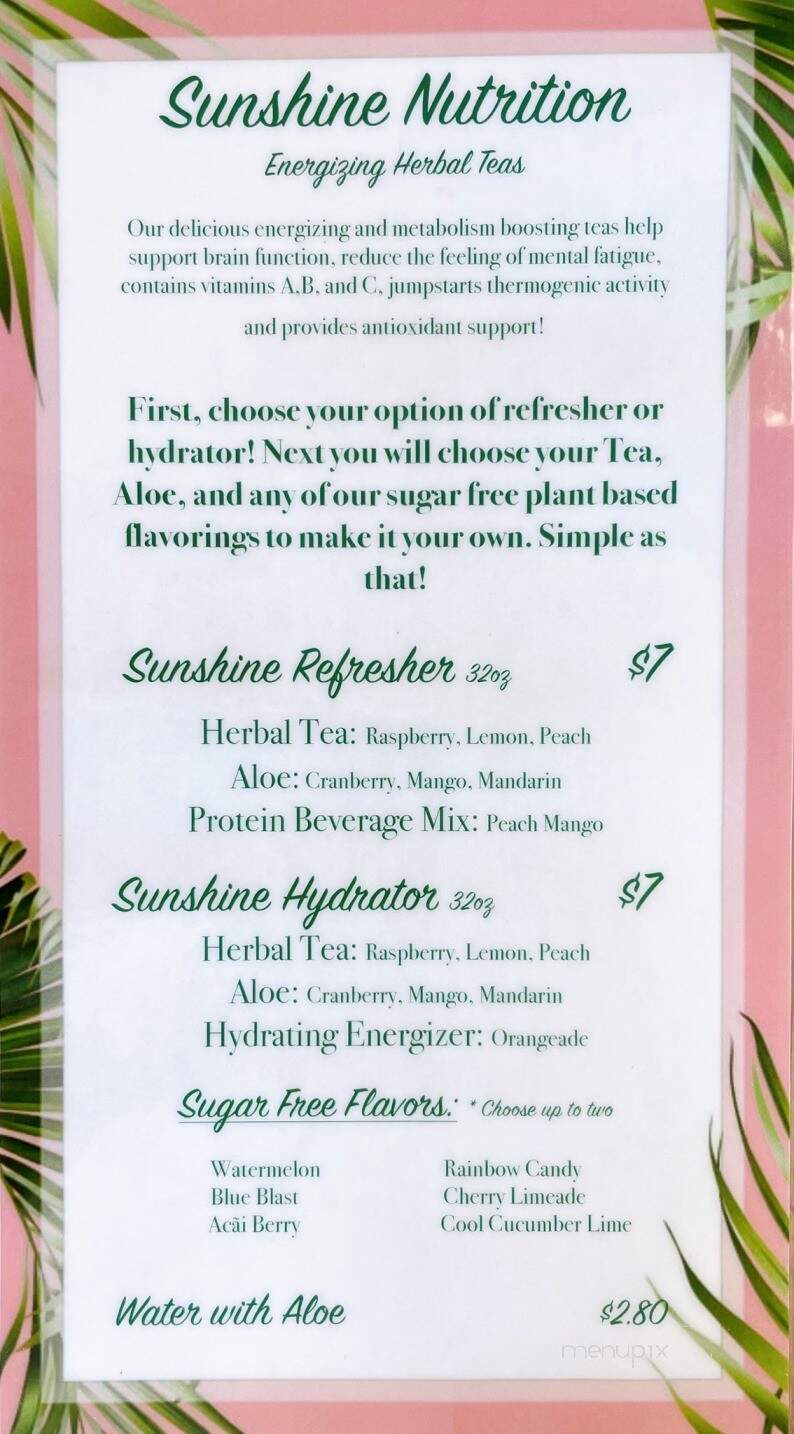 Sunshine Nutrition - Davenport, FL menu_pic