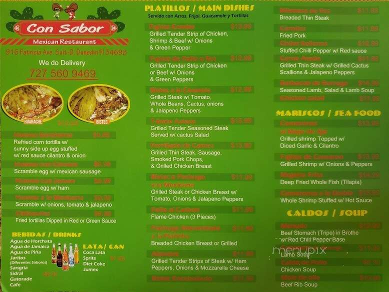 Con Sabor Mexican Restaurant - Dunedin, FL menu_pic