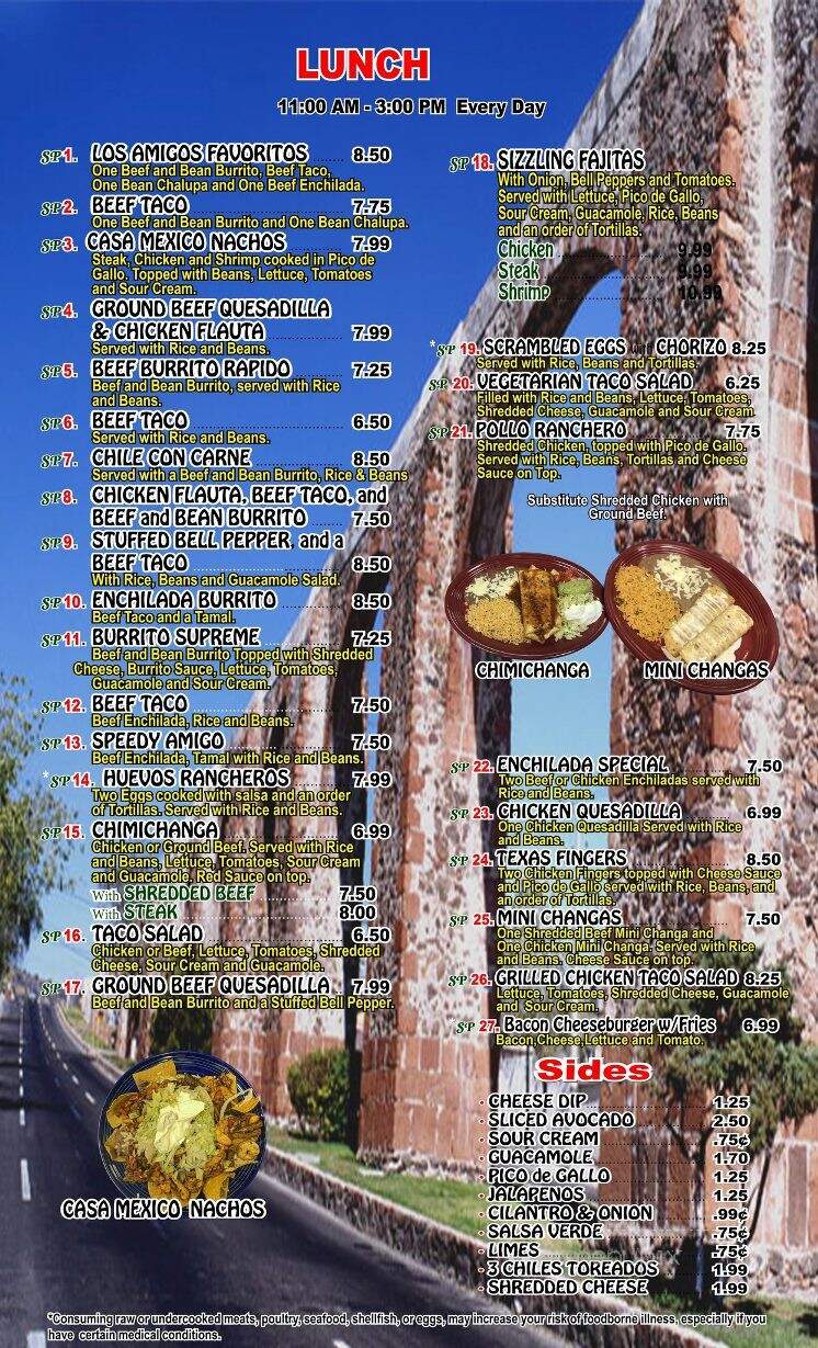 Casa Mexico Authentic Mexican Restaurant - Robertsdale, AL menu_pic