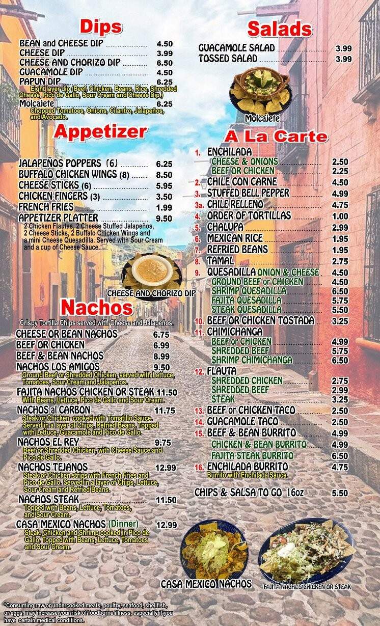 Casa Mexico Authentic Mexican Restaurant - Robertsdale, AL menu_pic