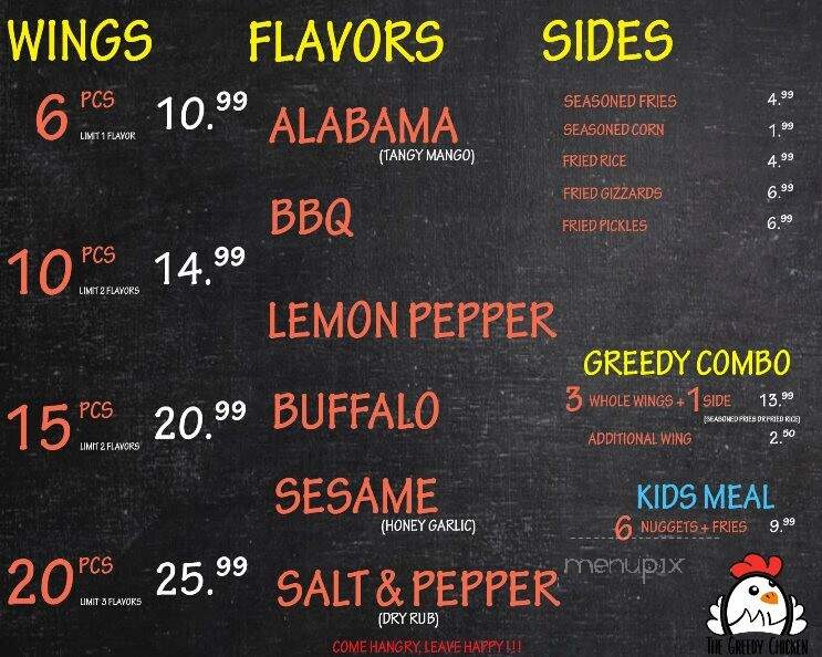 The Greedy Chicken - Houston, TX menu_pic