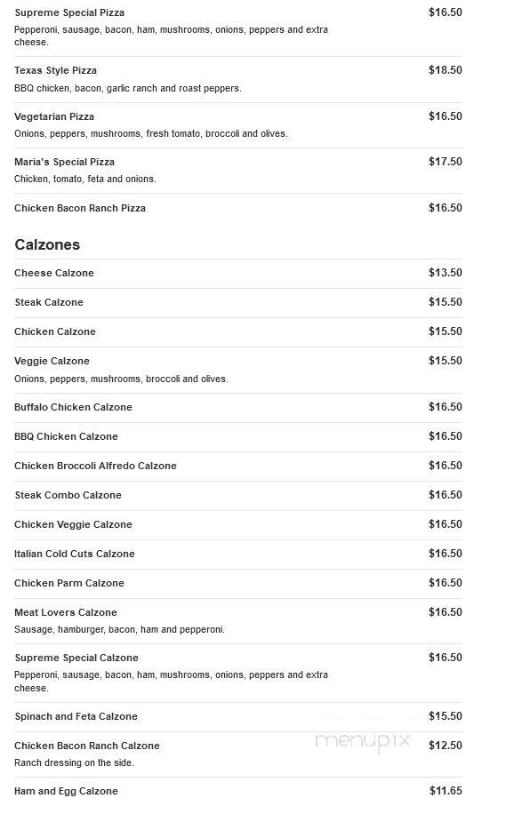 Pizza Maria - Braintree, MA menu_pic