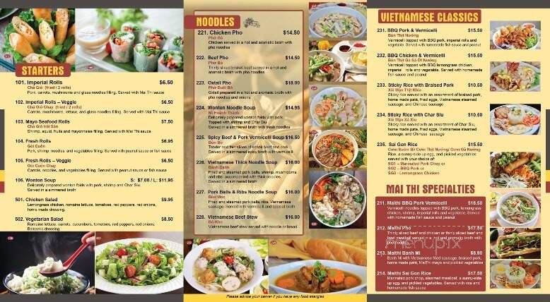 Mai Thi Pho & More - Riverview, NB menu_pic