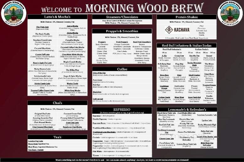 Morning Wood Brew - American Falls, ID menu_pic