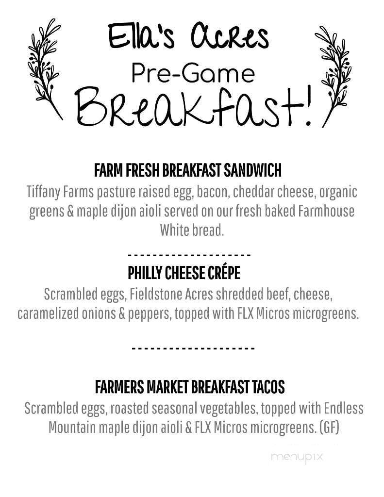 Ella's Acres - Horseheads, NY menu_pic