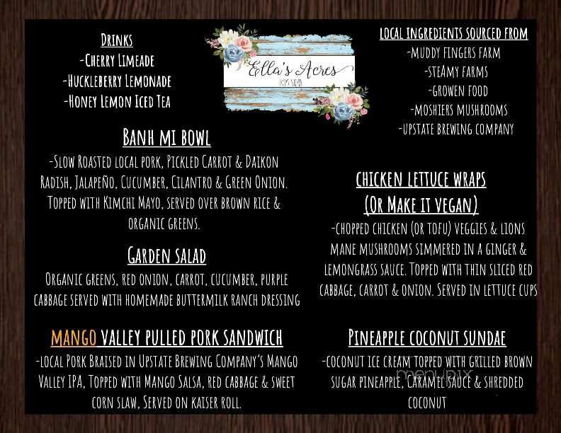 Ella's Acres - Horseheads, NY menu_pic