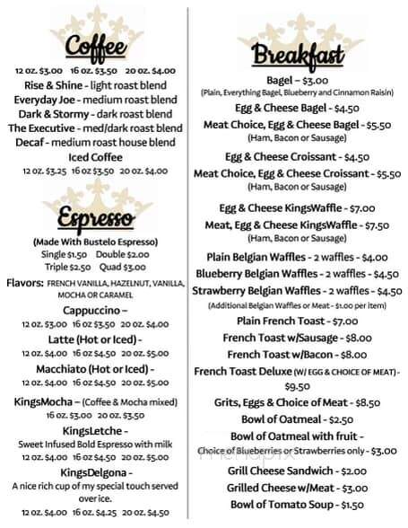 Kings Grill - Rockledge, FL menu_pic