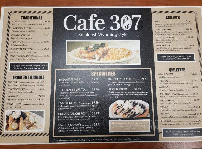 307 Cafe - Pine Bluffs, WY menu_pic