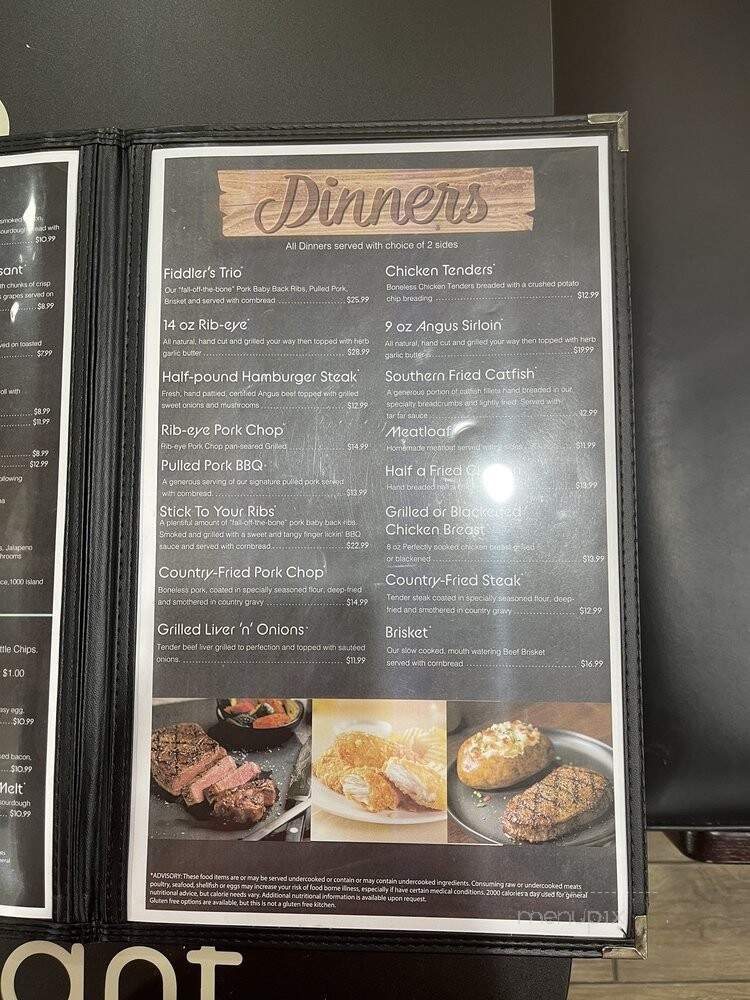 Fiddler's - Hillsville, VA menu_pic