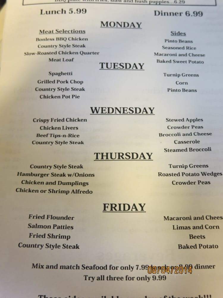 Country Kitchen - Greensboro, NC menu_pic