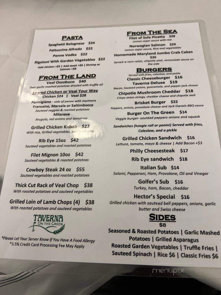 Taverna On the Green - Paramus, NJ menu_pic