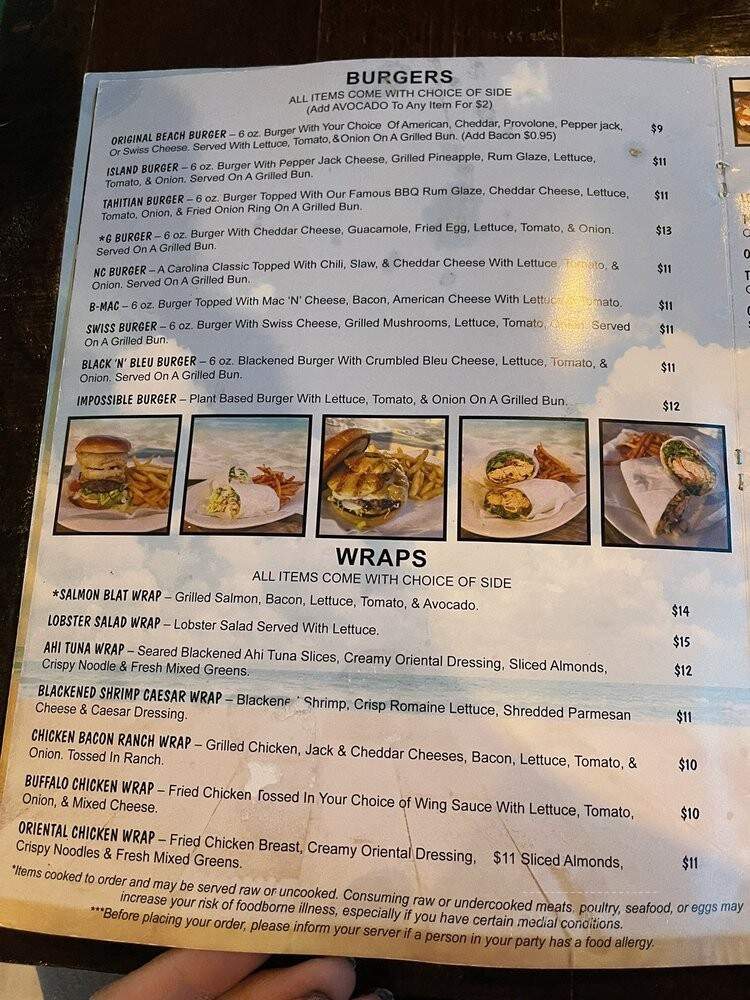Toucan's Lakefront Restaurant - Mooresville, NC menu_pic