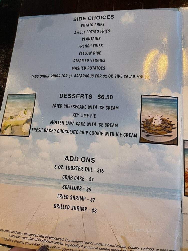 Toucan's Lakefront Restaurant - Mooresville, NC menu_pic