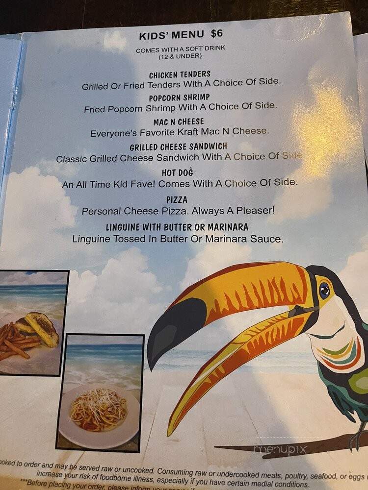 Toucan's Lakefront Restaurant - Mooresville, NC menu_pic