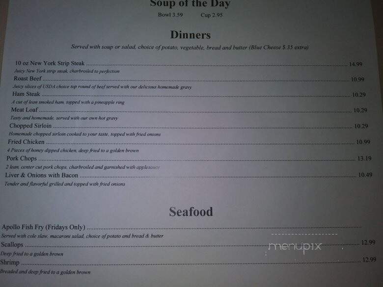 Apollo Family Restaurant - Buffalo, NY menu_pic