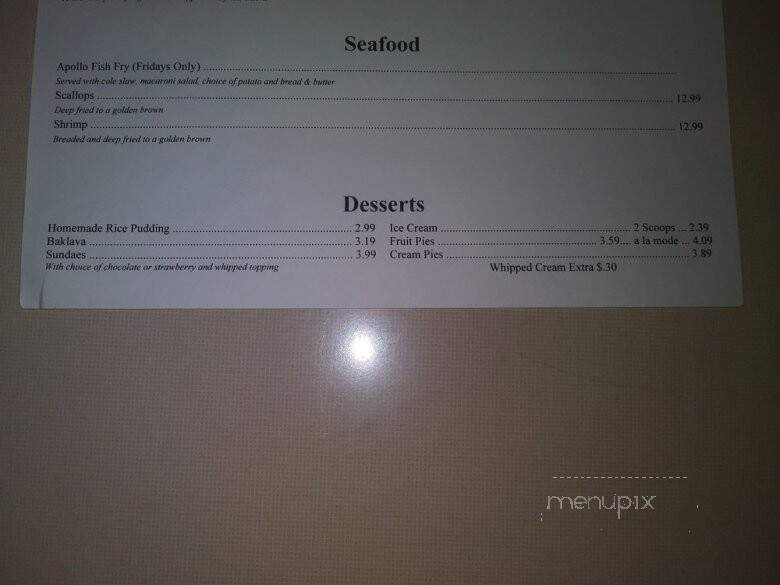Apollo Family Restaurant - Buffalo, NY menu_pic