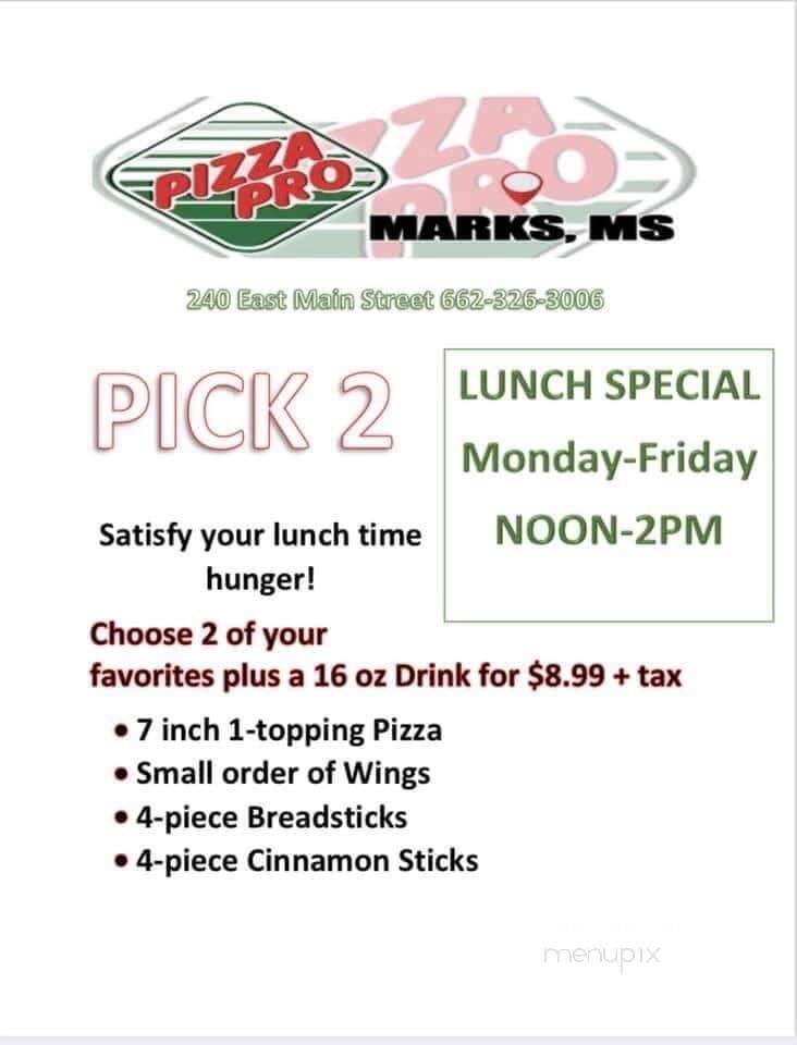 Pizza Pro - Marks, MS menu_pic