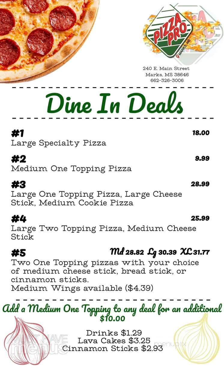 Pizza Pro - Marks, MS menu_pic