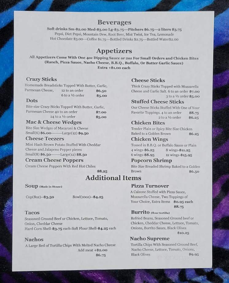 Mio Pizza Shop - Mio, MI menu_pic