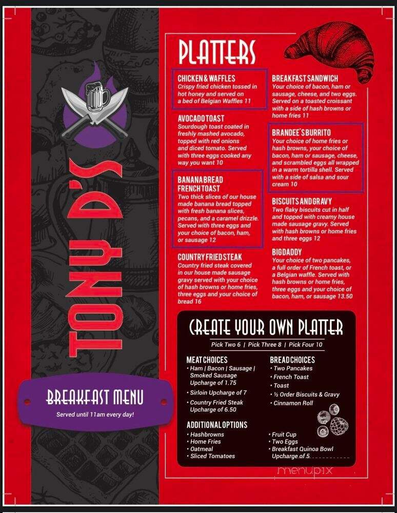 Tony D's - New Palestine, IN menu_pic
