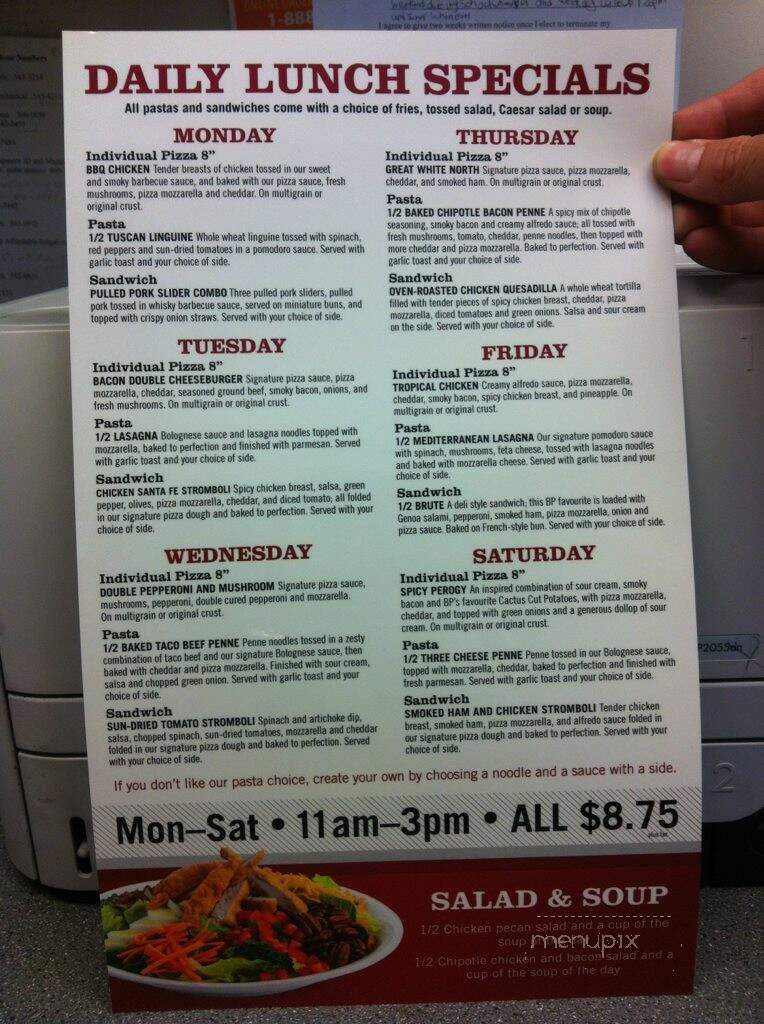 Boston Pizza - Vernon, BC menu_pic