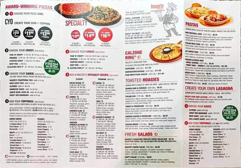 Mazzio's Pizza - Highland, IL menu_pic