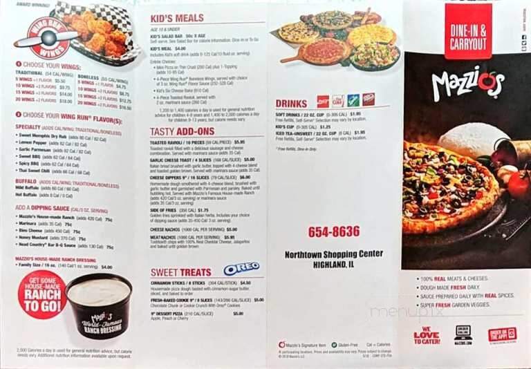 Mazzio's Pizza - Highland, IL menu_pic