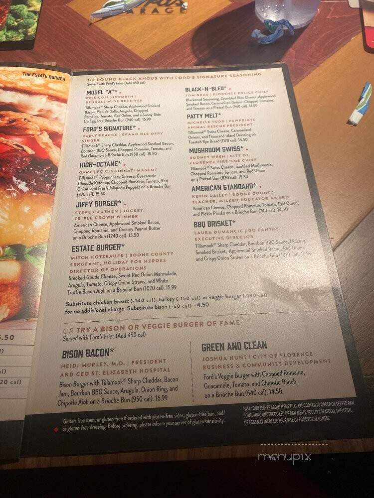 Ford's Garage - Florence, KY menu_pic