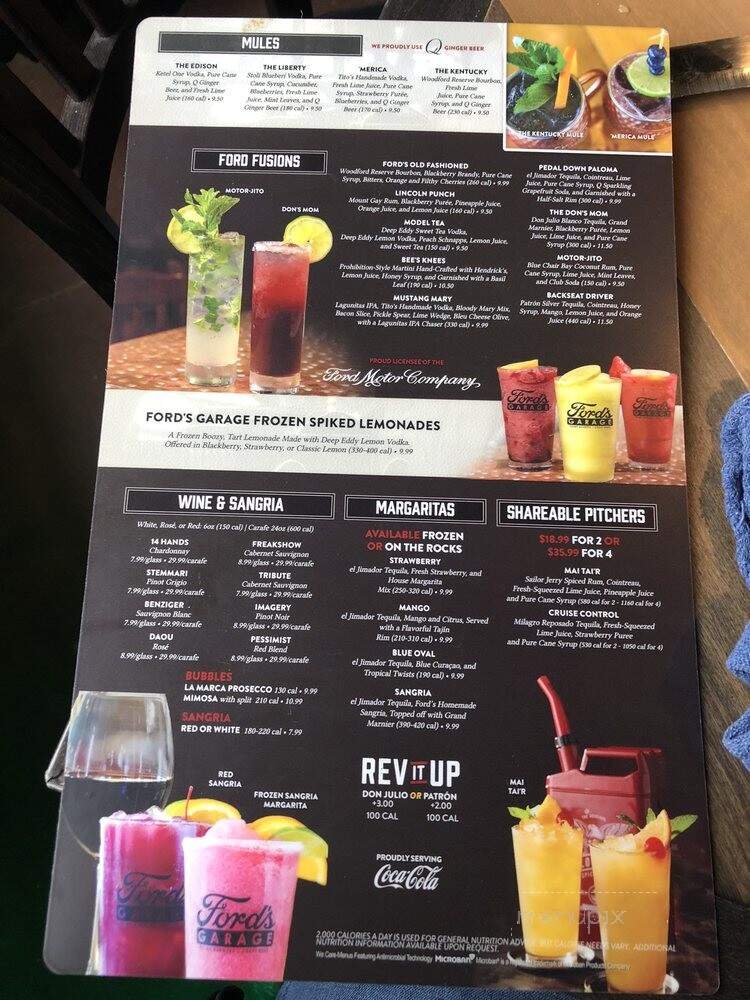 Ford's Garage - Florence, KY menu_pic