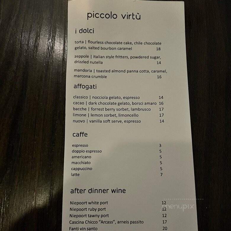 Piccolo Virtu - Scottsdale, AZ menu_pic