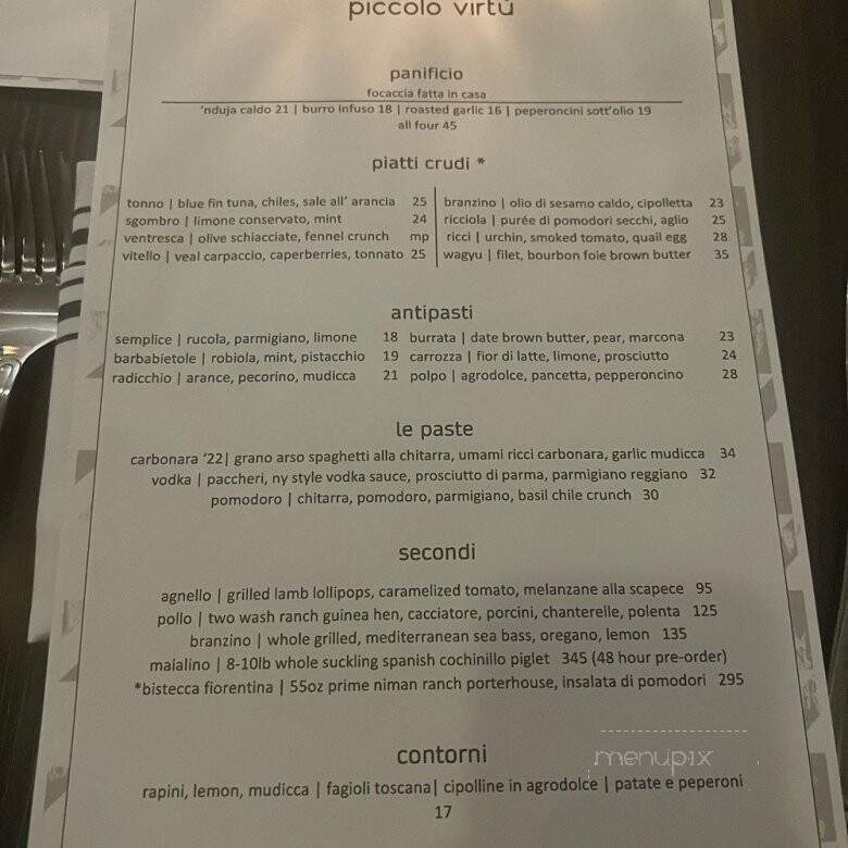Piccolo Virtu - Scottsdale, AZ menu_pic