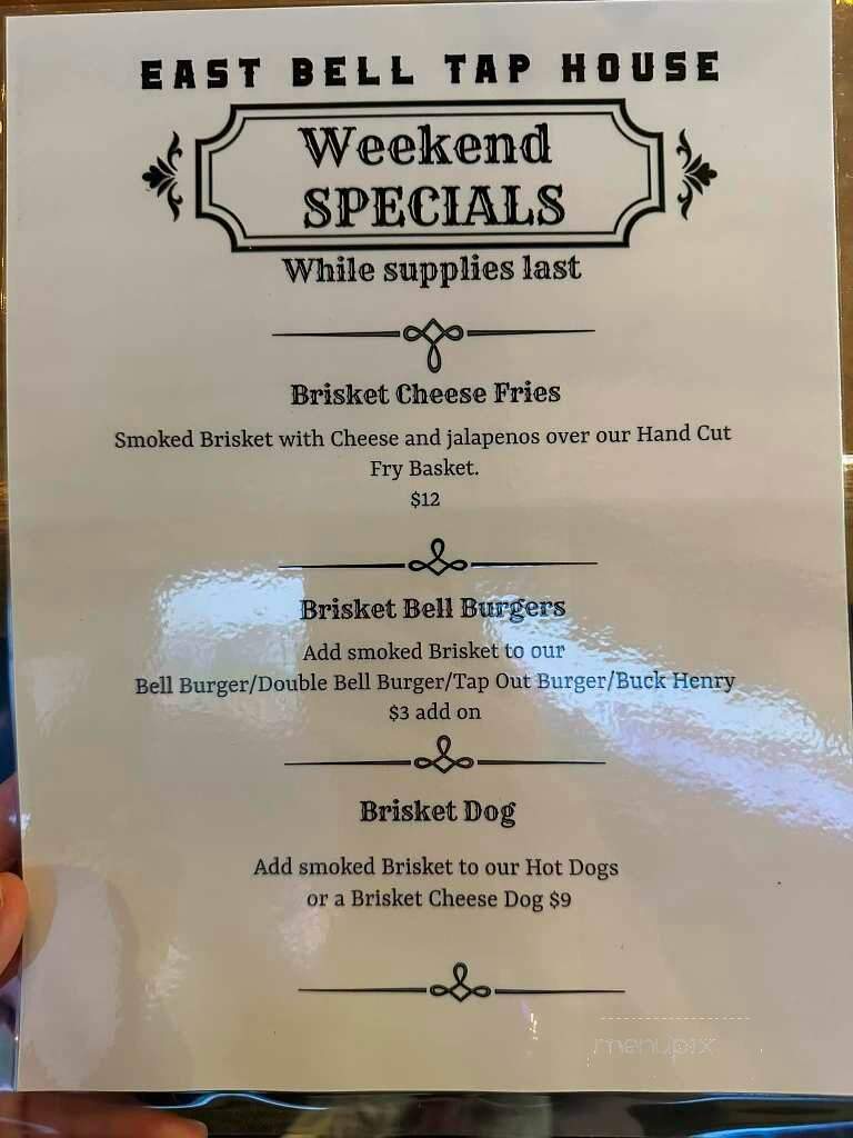 The East Bell Taphouse - Rockdale, TX menu_pic