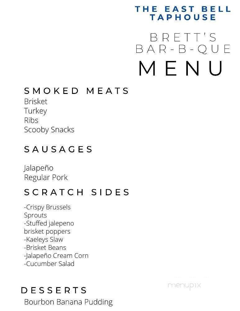 The East Bell Taphouse - Rockdale, TX menu_pic