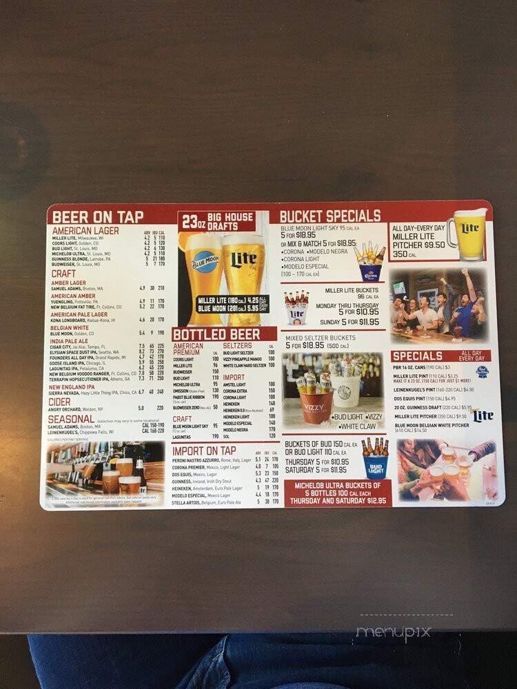 Miller's Ale House - Dawsonville, GA menu_pic
