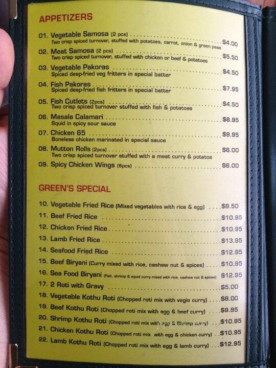 Spicy Greens - Prince George, BC menu_pic