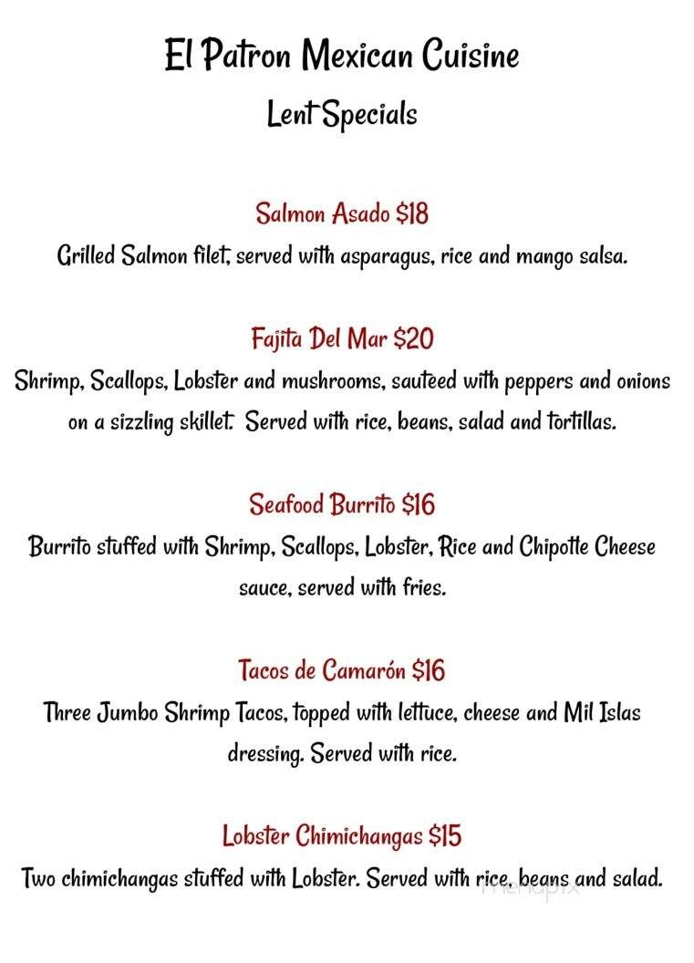 El Patron - Seville, OH menu_pic