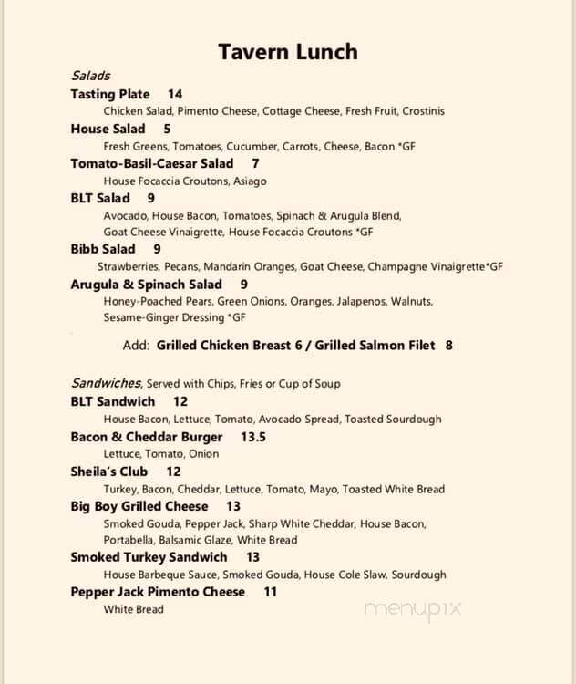 Beaumont Inn - Harrodsburg, KY menu_pic