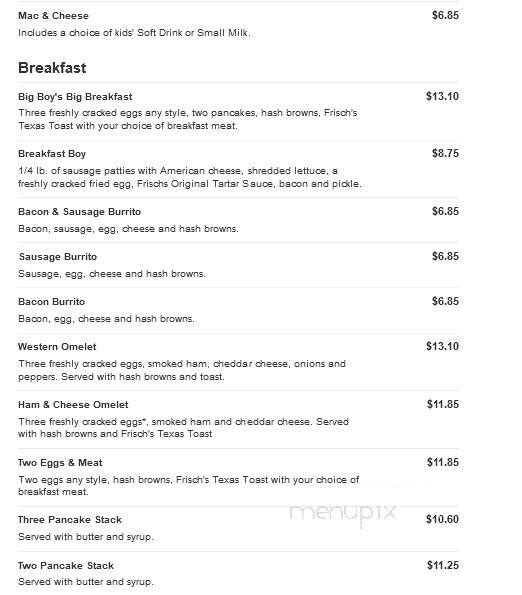 Frisch's Big Boy Restaurant - Eaton, OH menu_pic