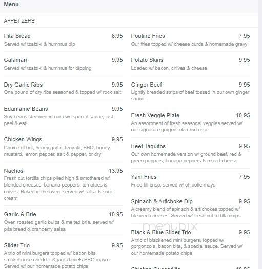 Sir Winstons Pub - Vernon, BC menu_pic