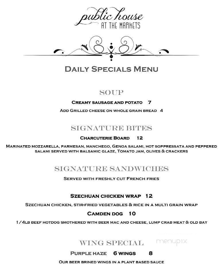 Public House at the Markets - Hanover, PA menu_pic