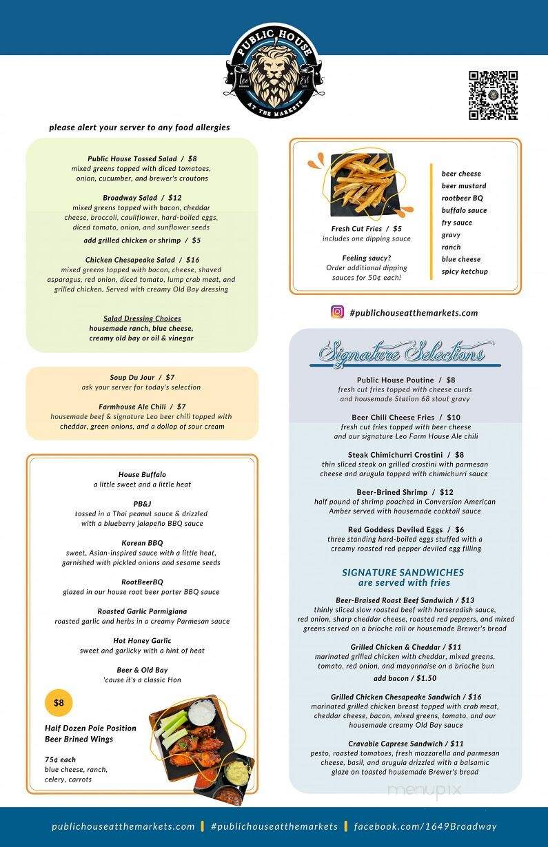 Public House at the Markets - Hanover, PA menu_pic