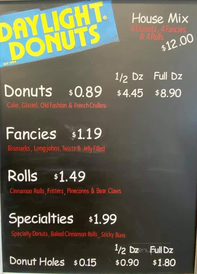 Daylight Donuts - Rapid City, SD menu_pic